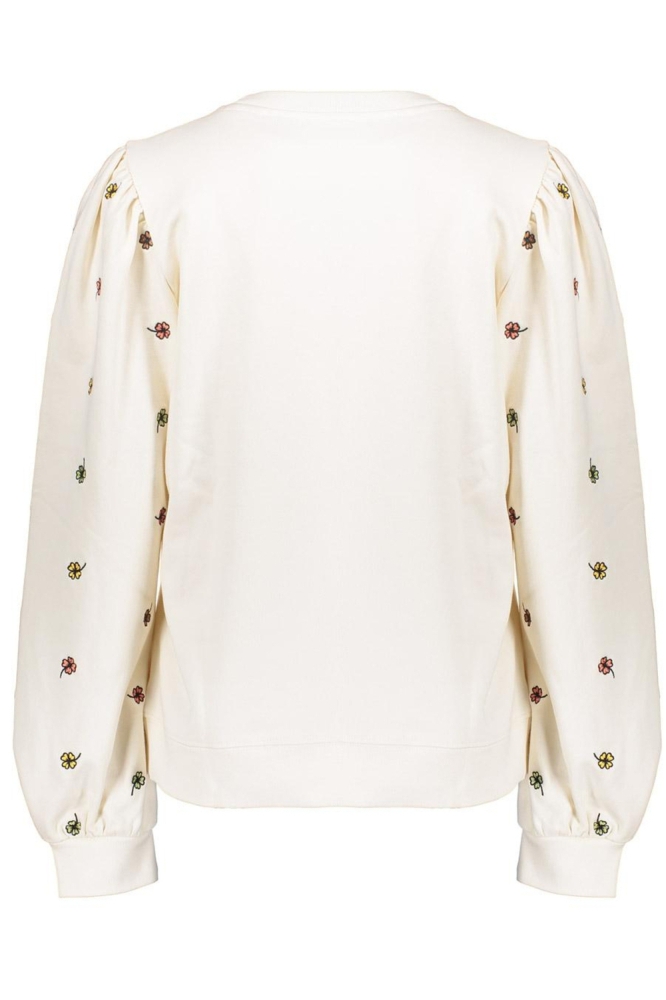 SWEATER MET GEBORDUURDE BLOEMENMOTIEF 52080 21 Sand/Green combi
